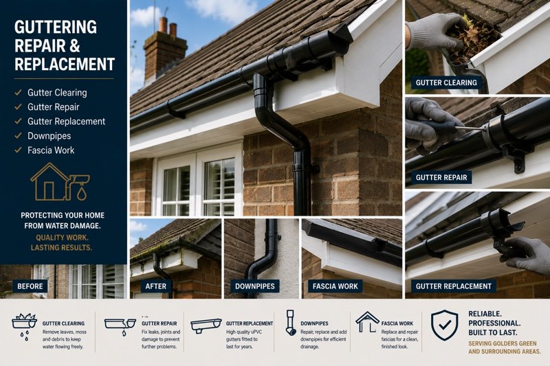 New guttering installation in North London
