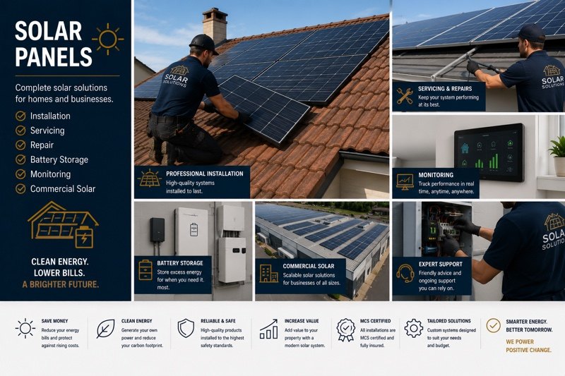 Solar electrical work — inverters, meters and battery storage